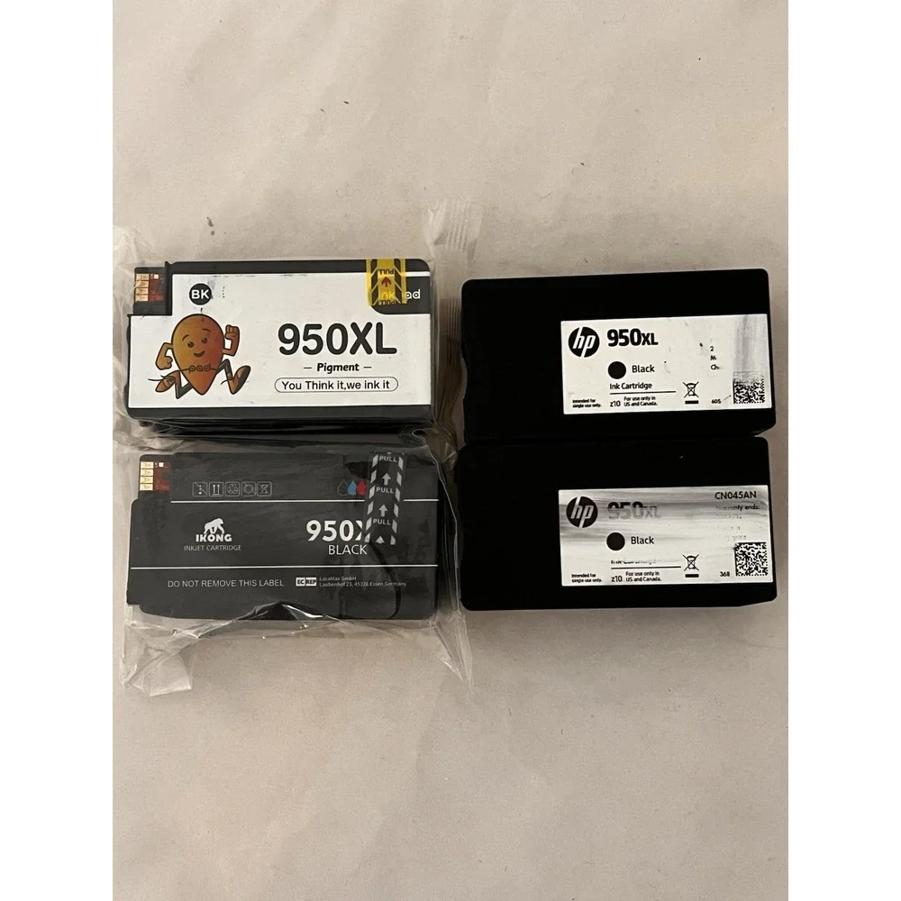 HP 950XL Black Ink Lot 4 OEM + Compatible 2 Sealed Inkpad IKONG Expired
